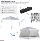 Slant Leg Pop Up Canopy Tent with Netting and Carry Bag