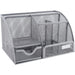 Homeroots Sleek Matte Black 6 Compartment Desk Organizer - 8.7" x 5.5" x 5"