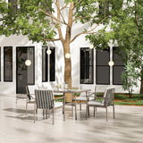 SleekLine 4 - Person Outdoor Aluminum Rectangular Dining Set with Cushions