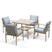 SleekLine 4 - Person Outdoor Aluminum Rectangular Dining Set with Cushions
