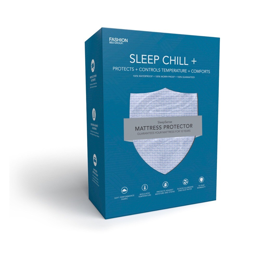 Leggett & Platt Sleep Chill + Crystal Gel Mattress Protector with Cooling Fibers and Blue 3-D Fabric