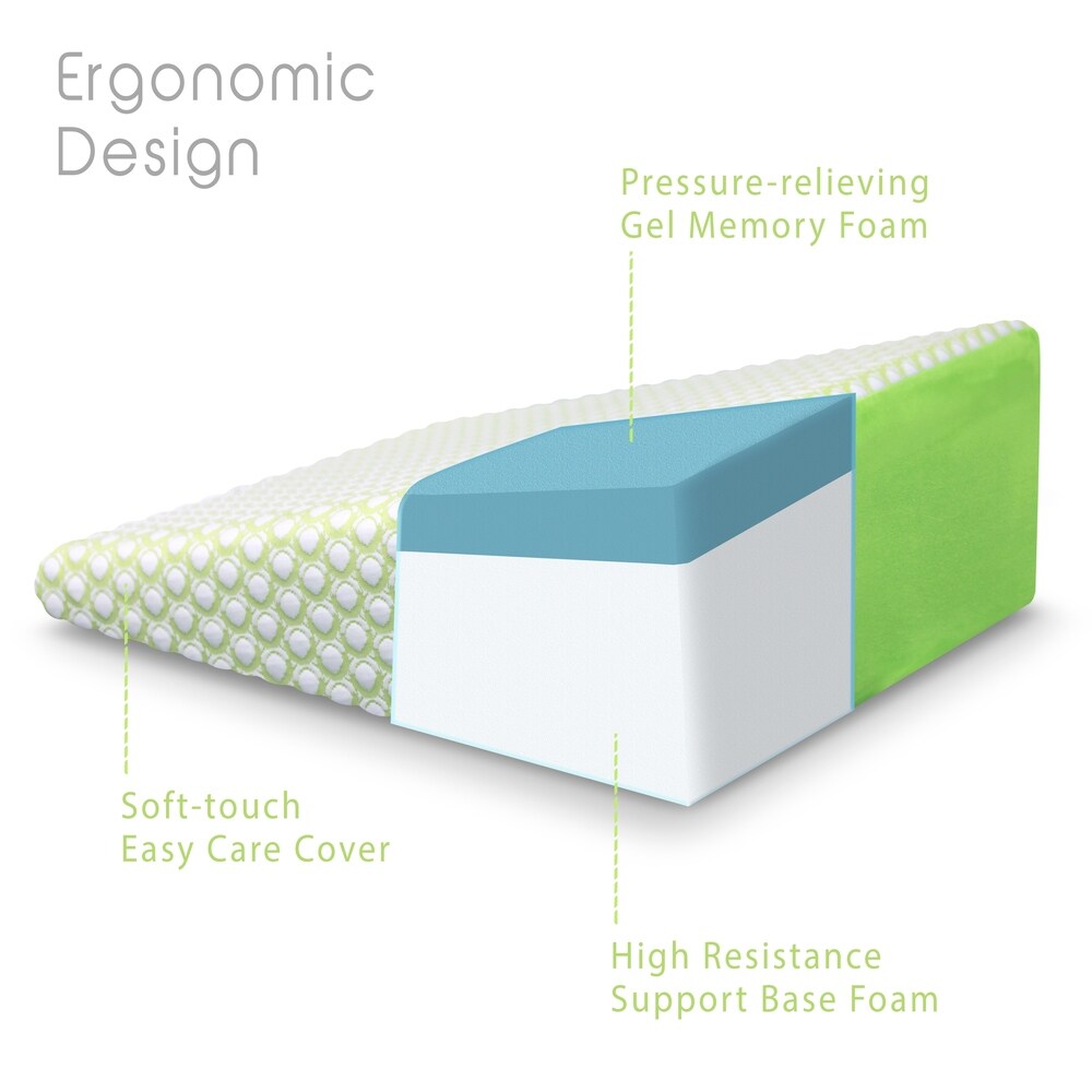 Sleep Yoga Wedge pillow - With 10" memory foam medium firm