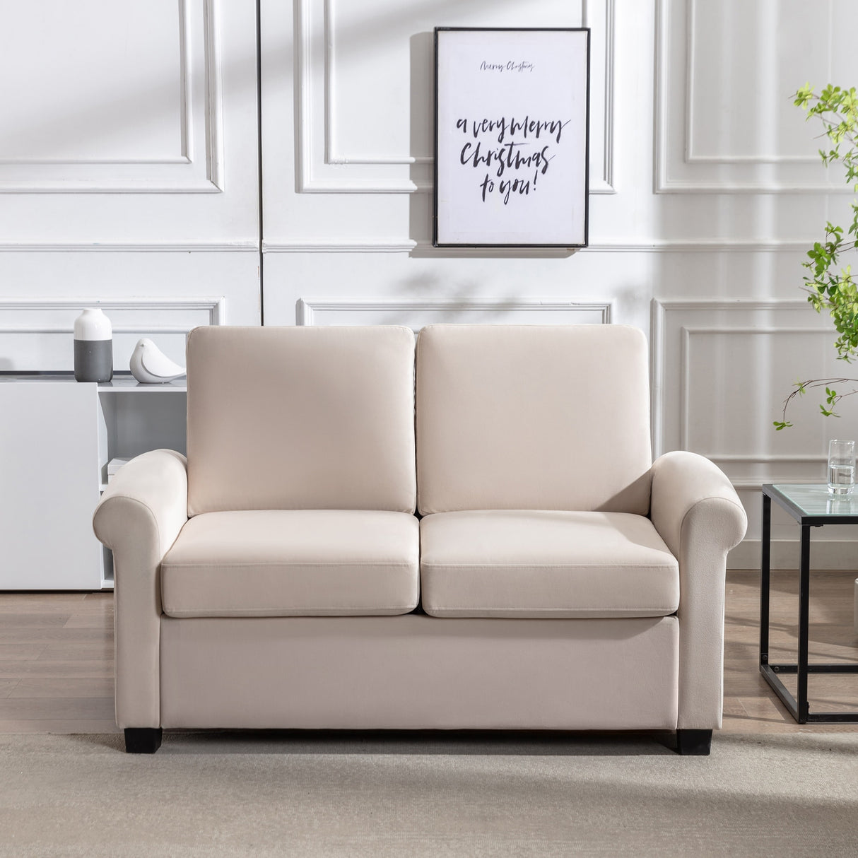 Sleeper Sofa Bed with Premium Twin Size Mattress Pad