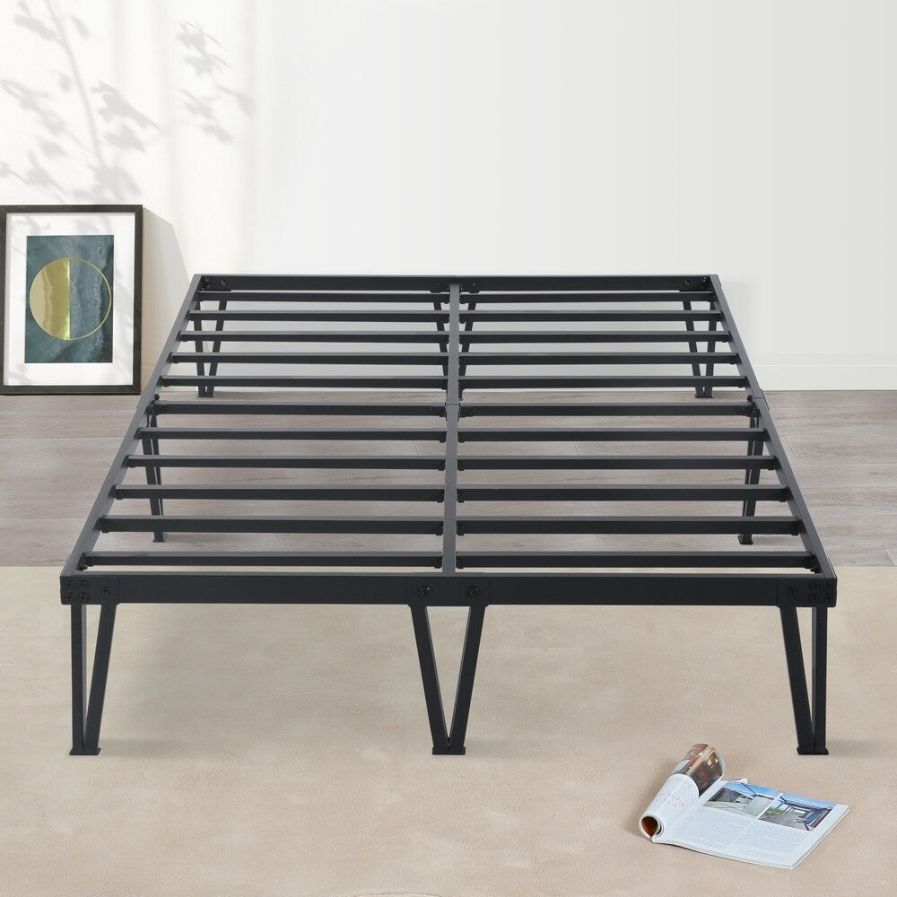Sleeplanner 14 Inch Metal Platform Bed Frame with Hairpin Legs Queen