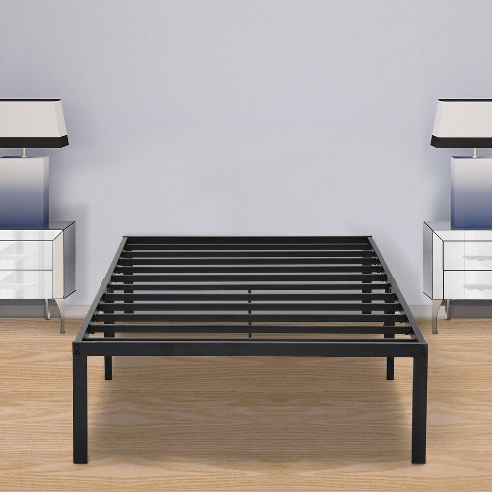 Sleeplanner 14-inch Twin-Size Dura Steel Slat Bed Frame OVT-2000, No Box Spring Needed