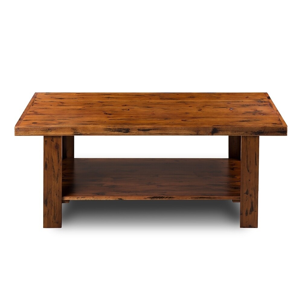 Sleeplanner Natural Marble Brown Solid Wood Coffee Table/ Cocktail Table