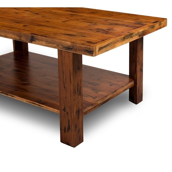 Sleeplanner Natural Marble Brown Solid Wood Coffee Table/ Cocktail Table