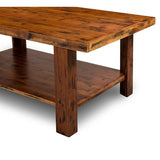 Sleeplanner Natural Marble Brown Solid Wood Coffee Table/ Cocktail Table