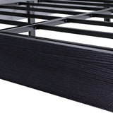 Sleeplanner Wood Platform Bed Steel Slat Support Modern Black 14WF03Q