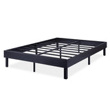 Sleeplanner Wood Platform Bed Steel Slat Support Modern Black 14WF03Q