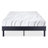 Sleeplanner Wood Platform Bed Steel Slat Support Modern Black 14WF03Q