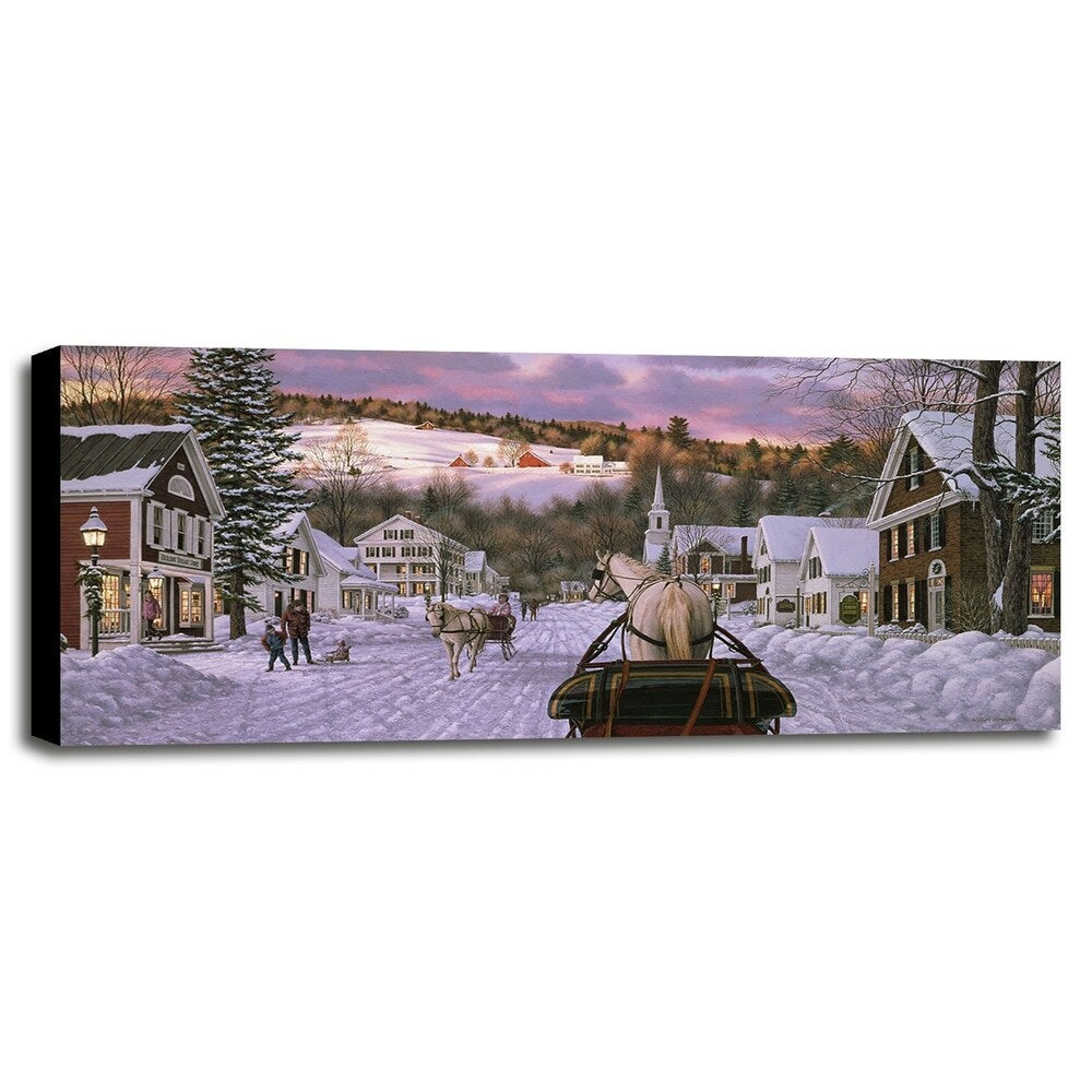 Sleigh Bells Too-WILBRE554 Framed Print 12"x28" by William Breedon