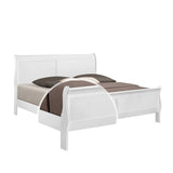 Sleigh Design Wooden King Size Headboard and Footboard, White