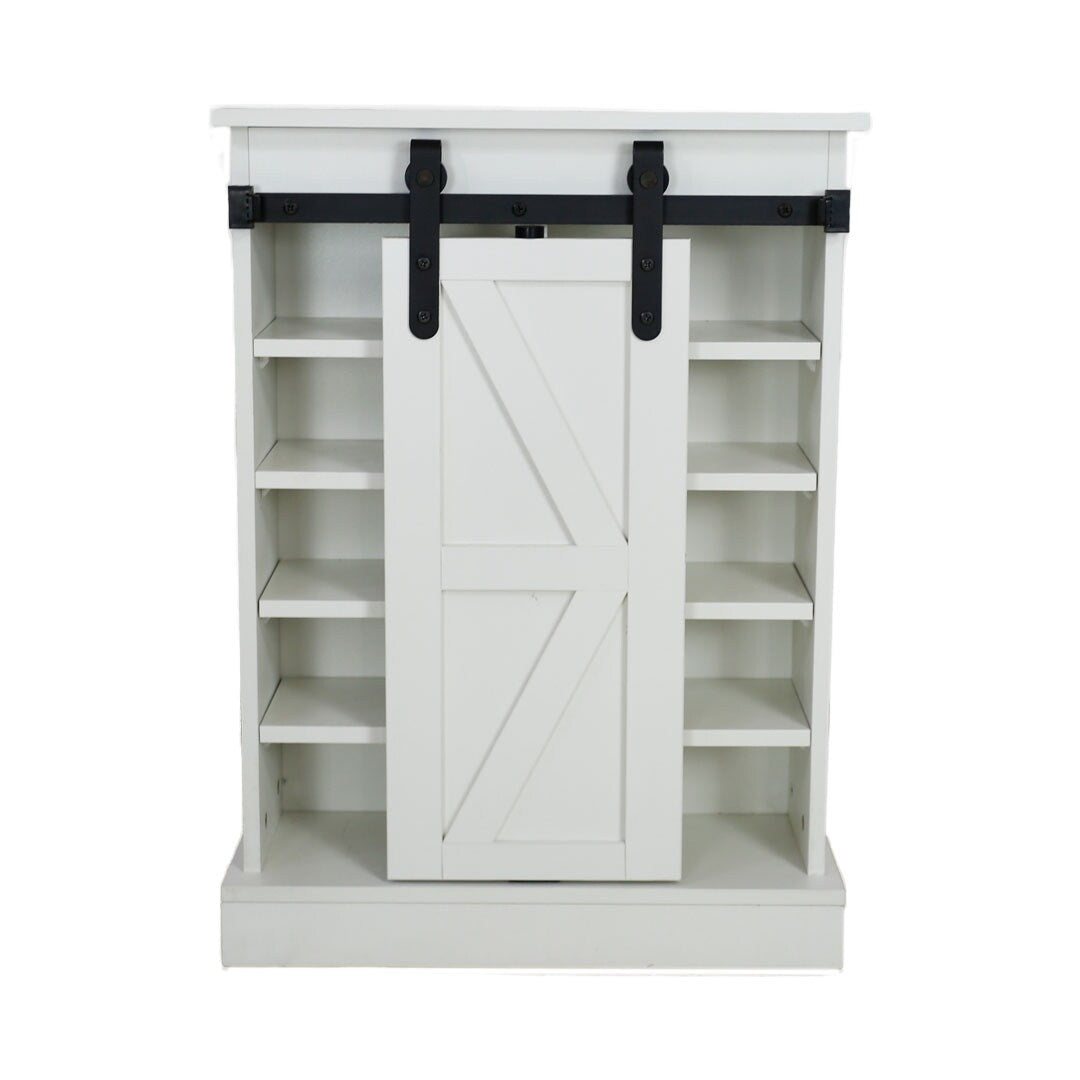 Sliding Barn Door Cabinet Over the Toilet Cabinet Wall Mounted, White