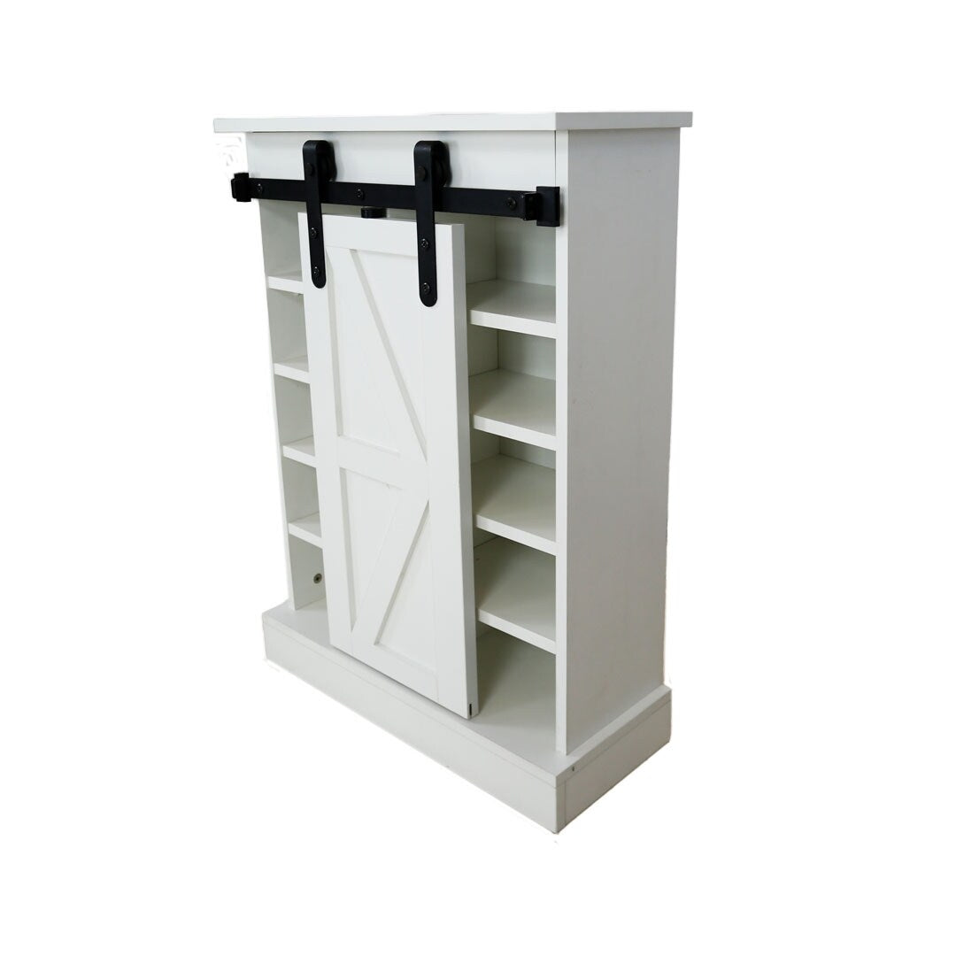 Sliding Barn Door Cabinet Over the Toilet Cabinet Wall Mounted, White