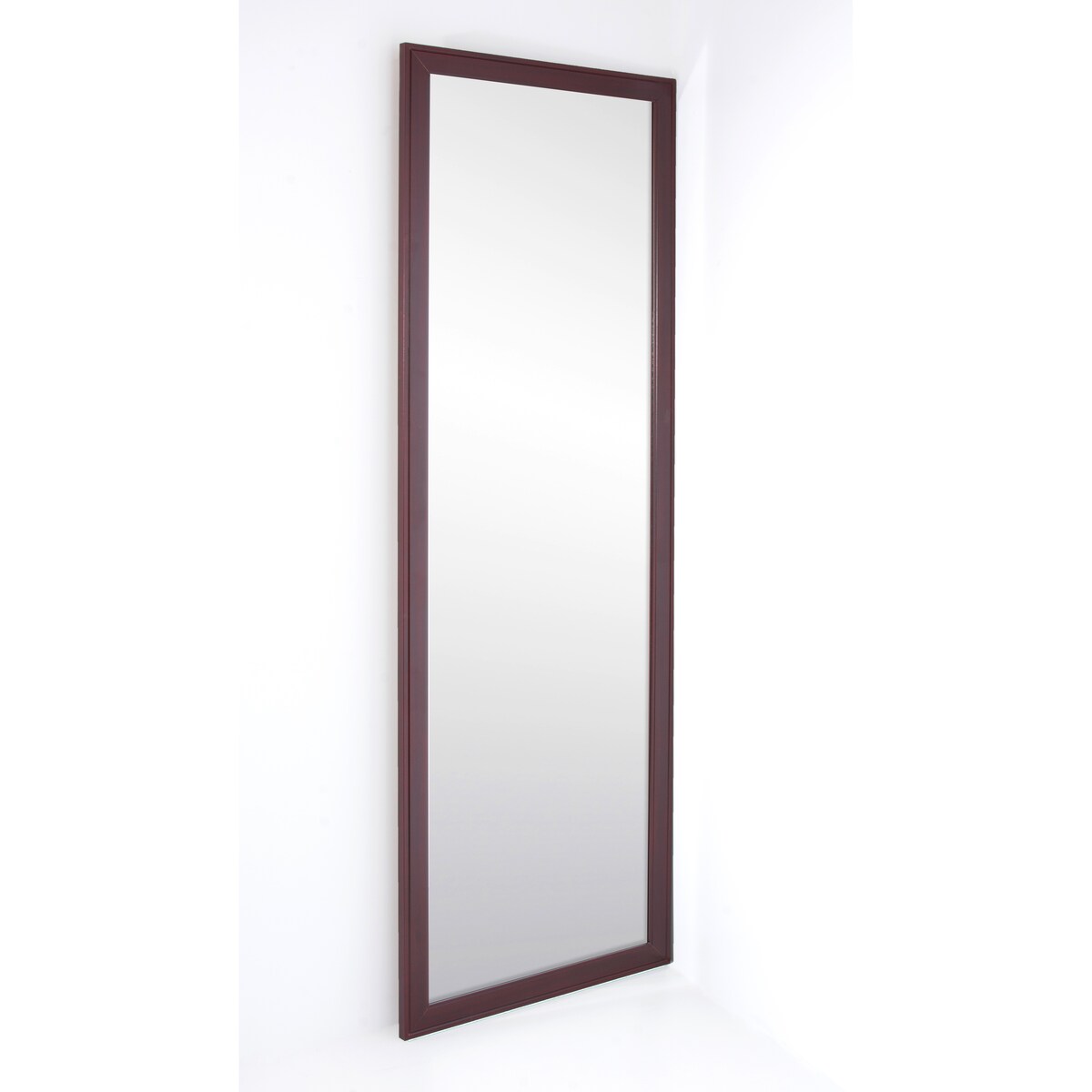 Slim Dark Brown Accent Mirror