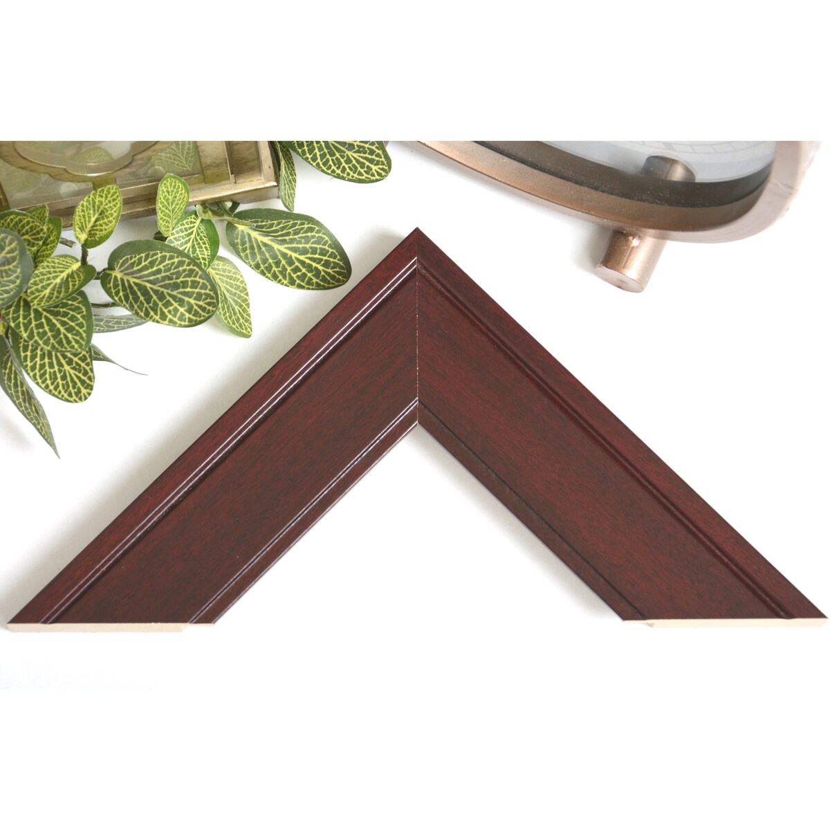 Slim Dark Brown Accent Mirror