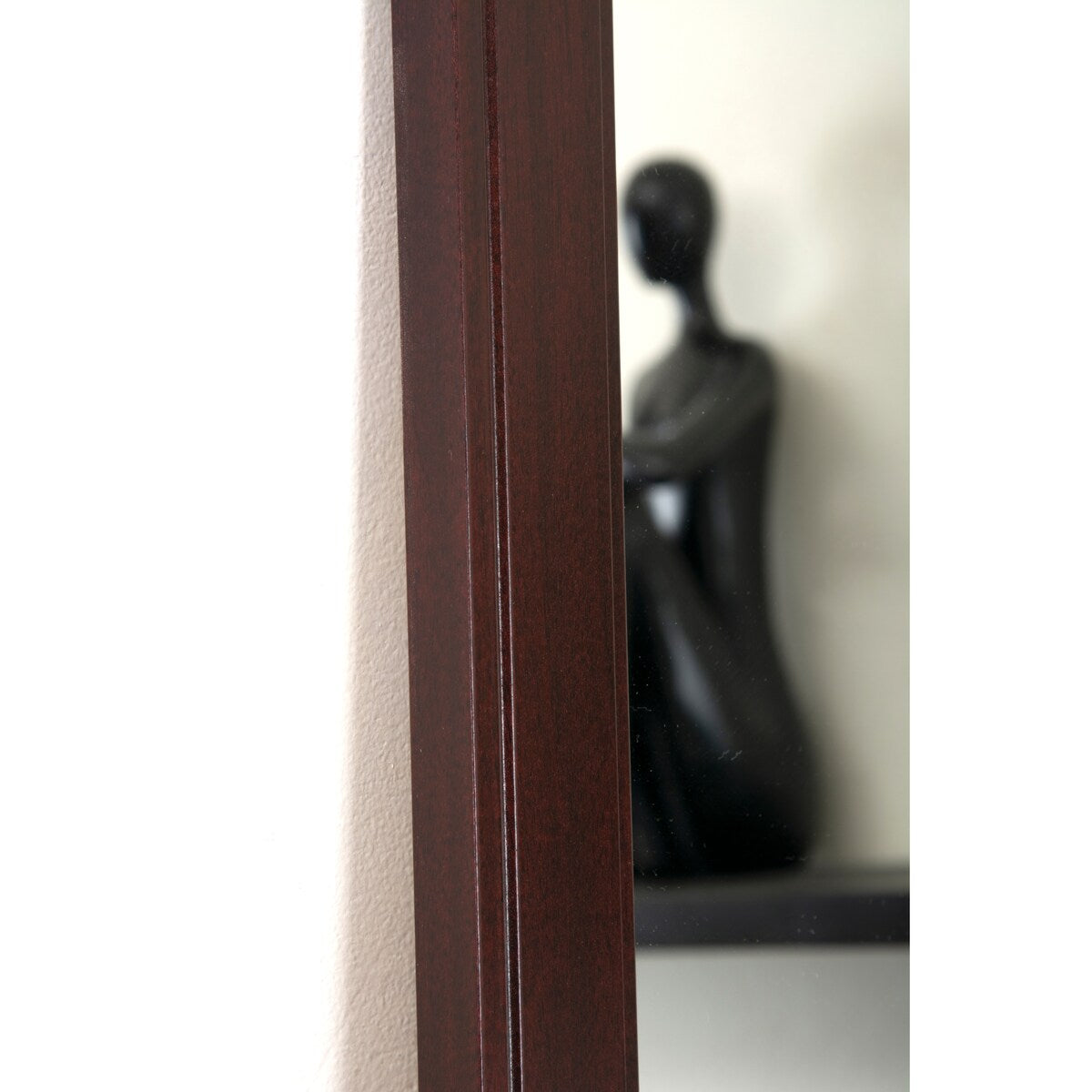 Slim Dark Brown Accent Mirror