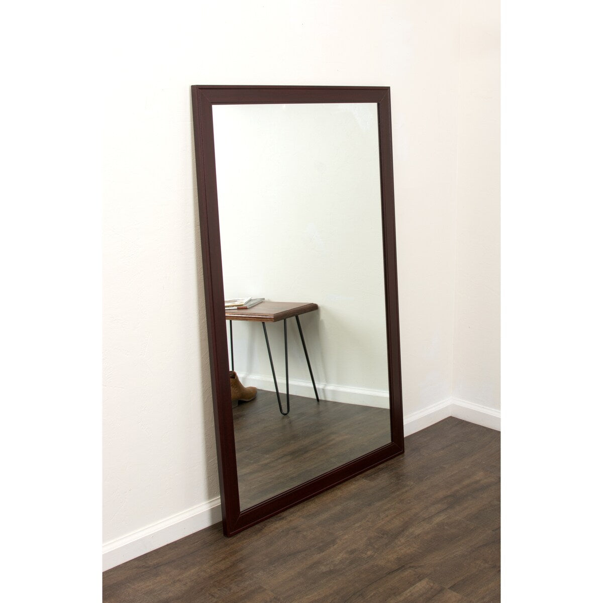 Slim Dark Brown Accent Mirror