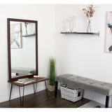 Slim Dark Brown Accent Mirror