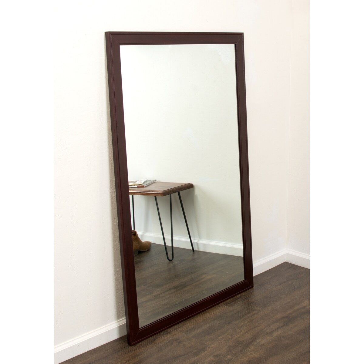 Slim Dark Brown Accent Mirror