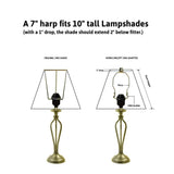 Slip Uno Adapter Converts your 10" high Lampshade to fit on Slip Uno Lamp Base (1 7/16" opening) - 7"h