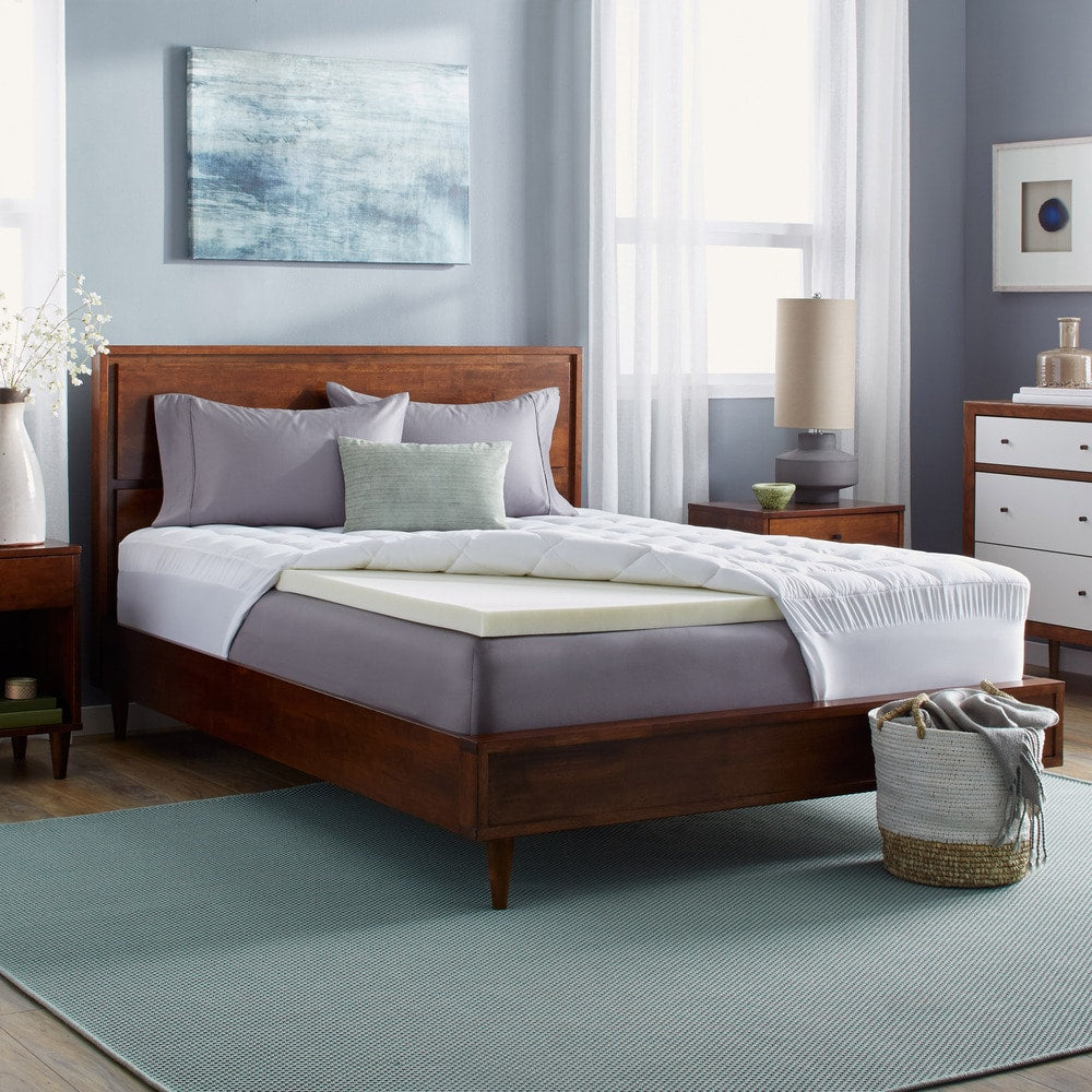 Slumber Solutions 2-inch Memory Foam and 1.5-inch Fiber Fill Mattress Topper