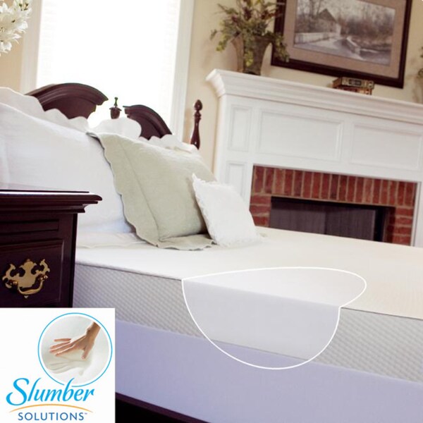 Slumber Solutions 4-inch Twin/ Full-size Memory Foam Mattress Topper with Waterproof Cover