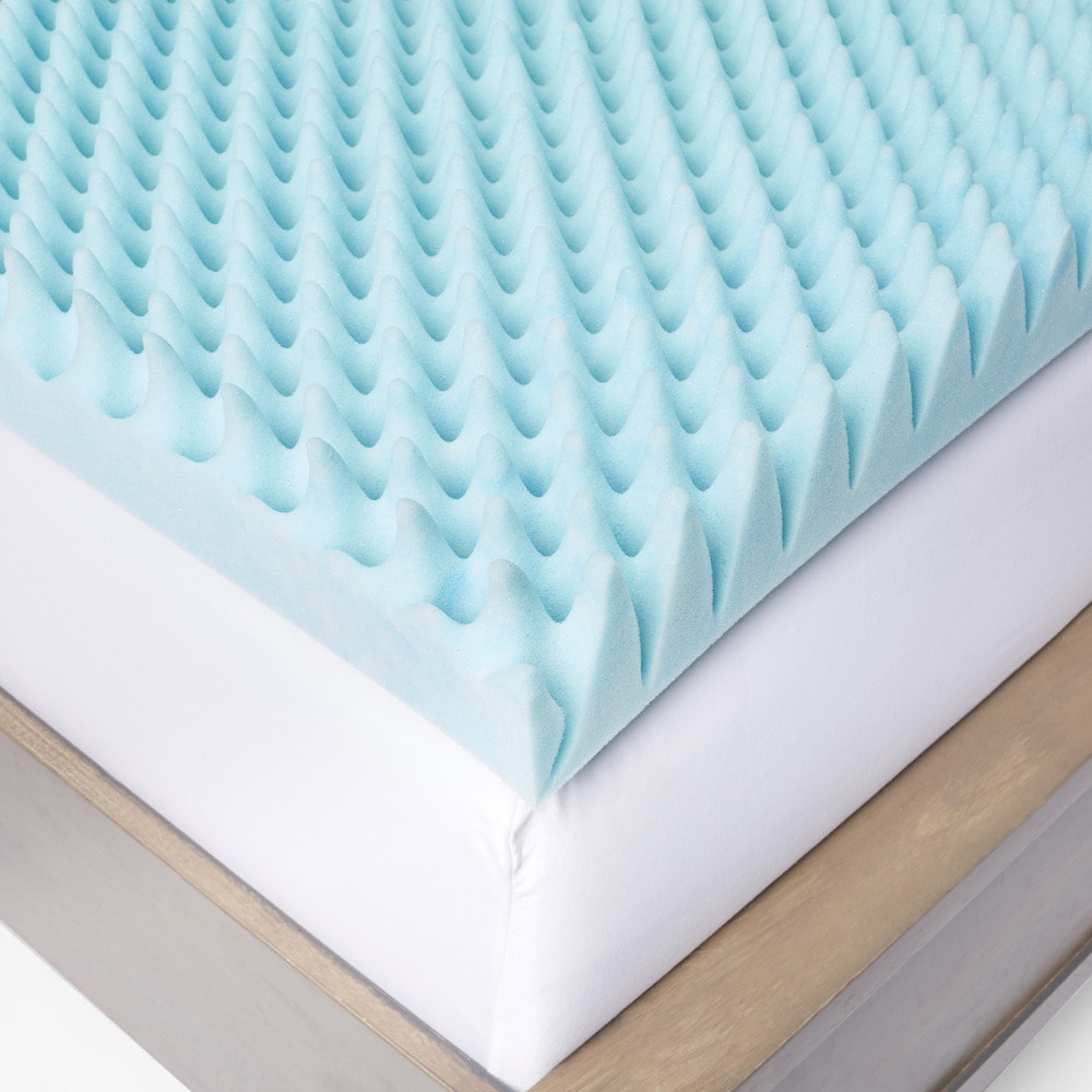 Slumber Solutions Highloft 4-inch Textured Gel Memory Foam Mattress Topper
