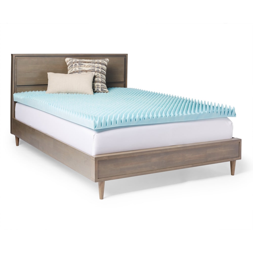 Slumber Solutions Highloft 4-inch Textured Gel Memory Foam Mattress Topper
