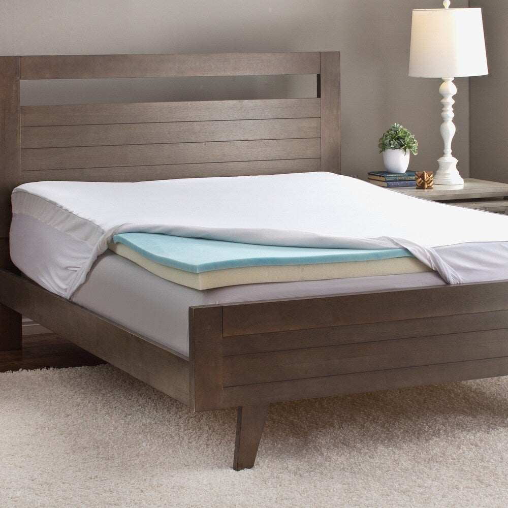 Slumber Solutions Gel Select 4-inch Memory Foam Mattress Topper with Cover