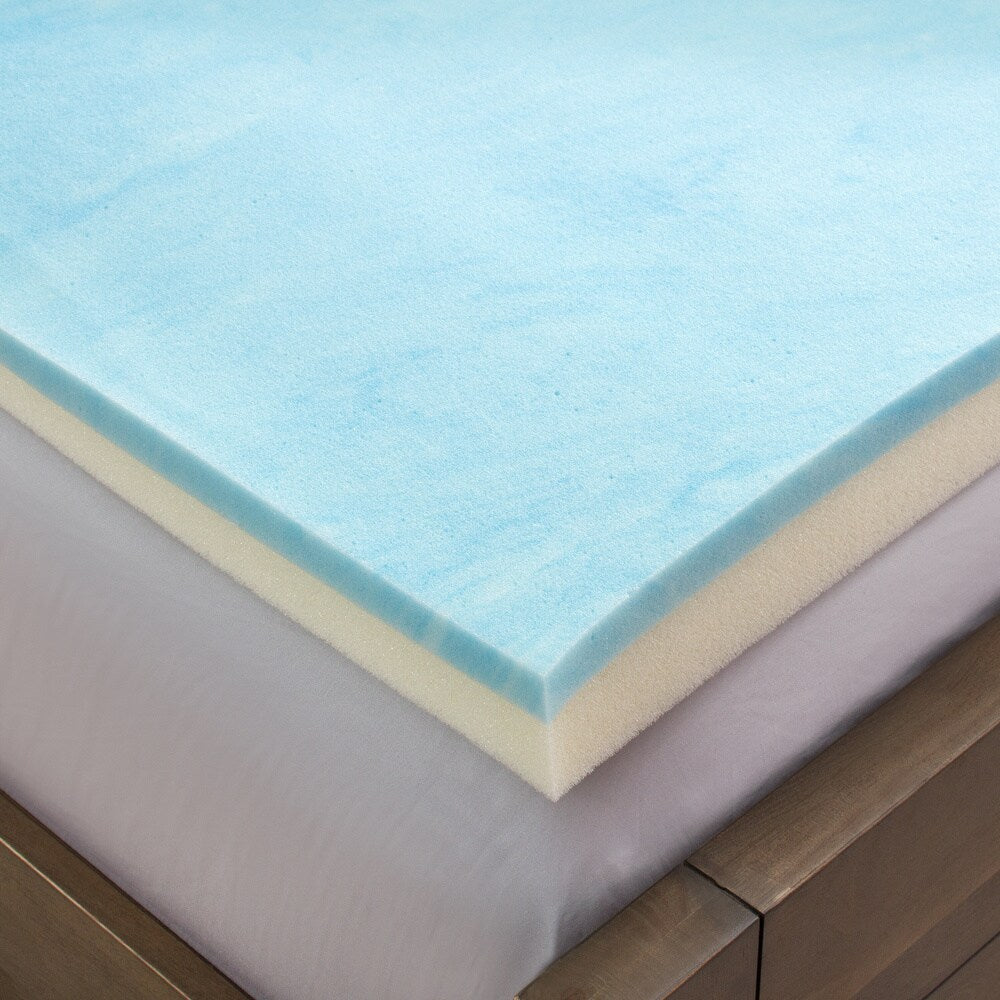 Slumber Solutions Gel Select 4-inch Memory Foam Mattress Topper with Cover