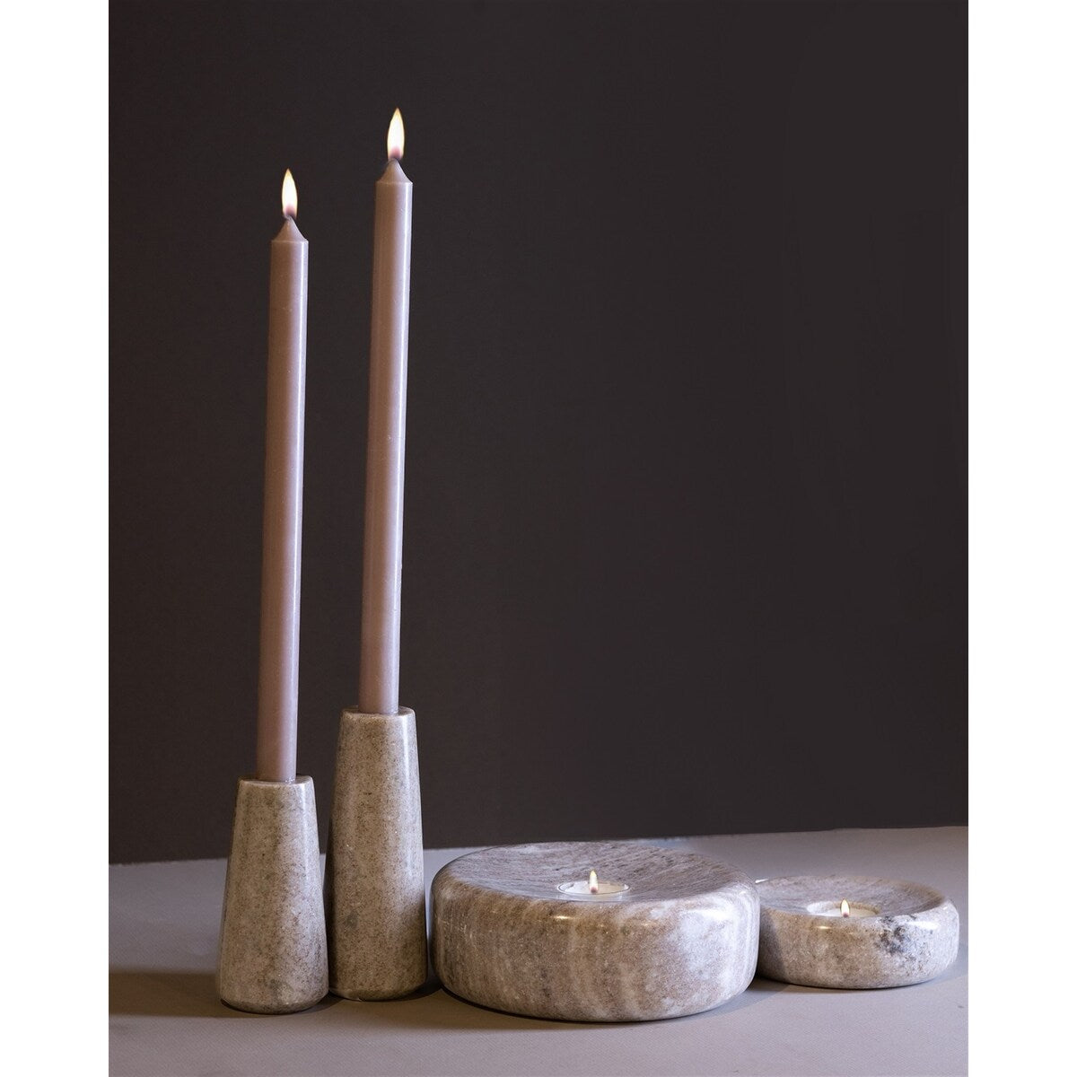 Sm. Brown Galaxy Marble T-Lite Holder 5" -ST - Brown