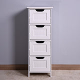 Small Bathroom Storage Cabinet,Freestanding Cabinet Bathroom Cabinet with 4 Drawers - White