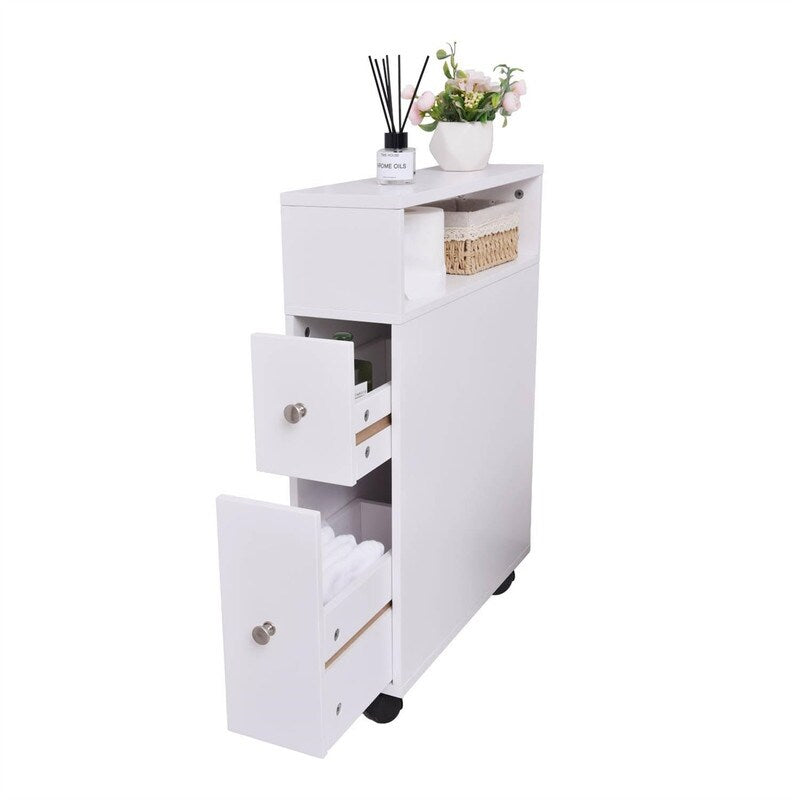 Small Bathroom Storage Cabinet - 6.3"D x 20.5"W x 25.6"H