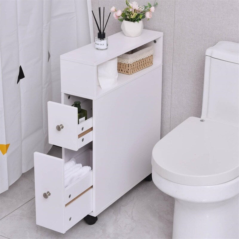 Small Bathroom Storage Cabinet - 6.3"D x 20.5"W x 25.6"H