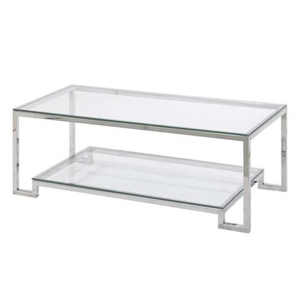Small Demster Metal and Glass Rectangle Coffee Table