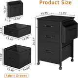 Small File Cabinets for Home Office - 3 Drawer Filing Cabinet - 15.68"D x 15.3"W x 26.6"H