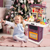 Small Kitchen Toy Set, Children'S Toy Kitchen, with Realistic Lights and Sounds, Simulation Spray