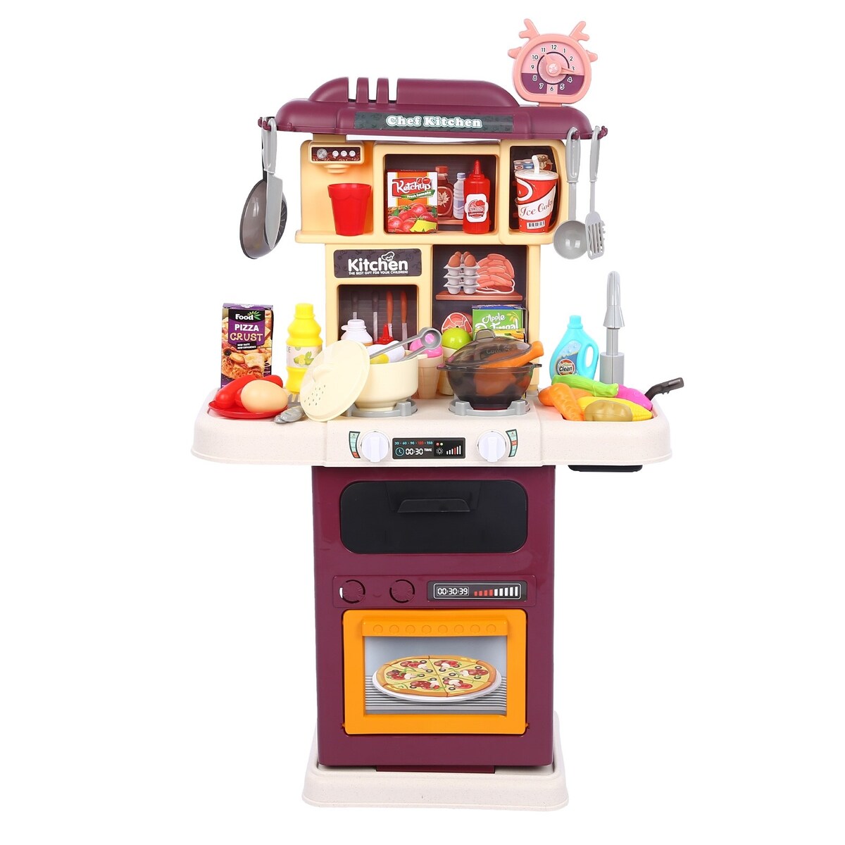 Small Kitchen Toy Set, Children'S Toy Kitchen, with Realistic Lights and Sounds, Simulation Spray