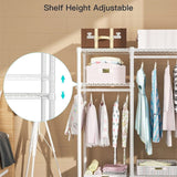 Small Metal Clothes Rack with 2 Hanging Rod - ‎11.8"D x 31.2"W x 48"H