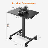 Small Mobile Rolling Standing Desk Rolling Desk Laptop Computer Cart for Home