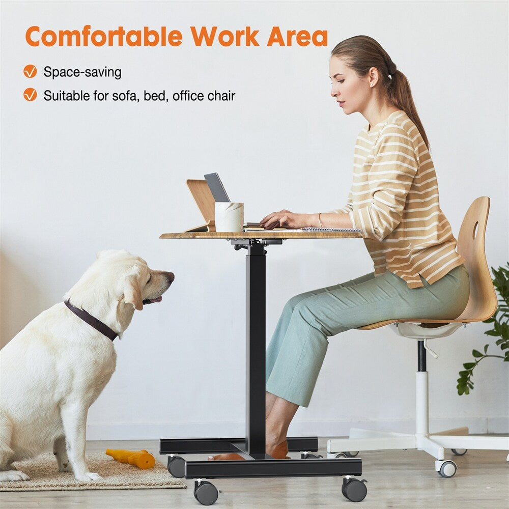 Small Mobile Standing Desk ,Laptop Computer Cart for Home