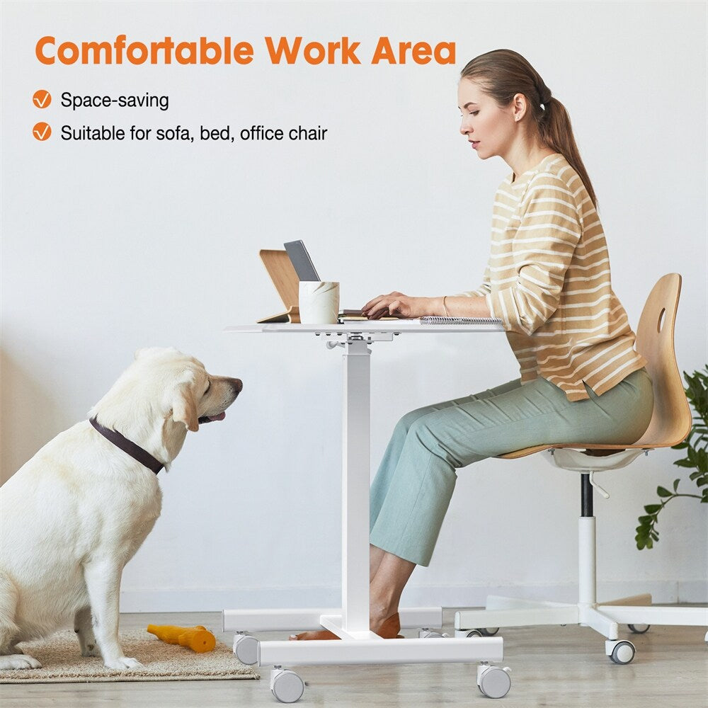 Small Mobile Standing Desk ,Laptop Computer Cart for Home