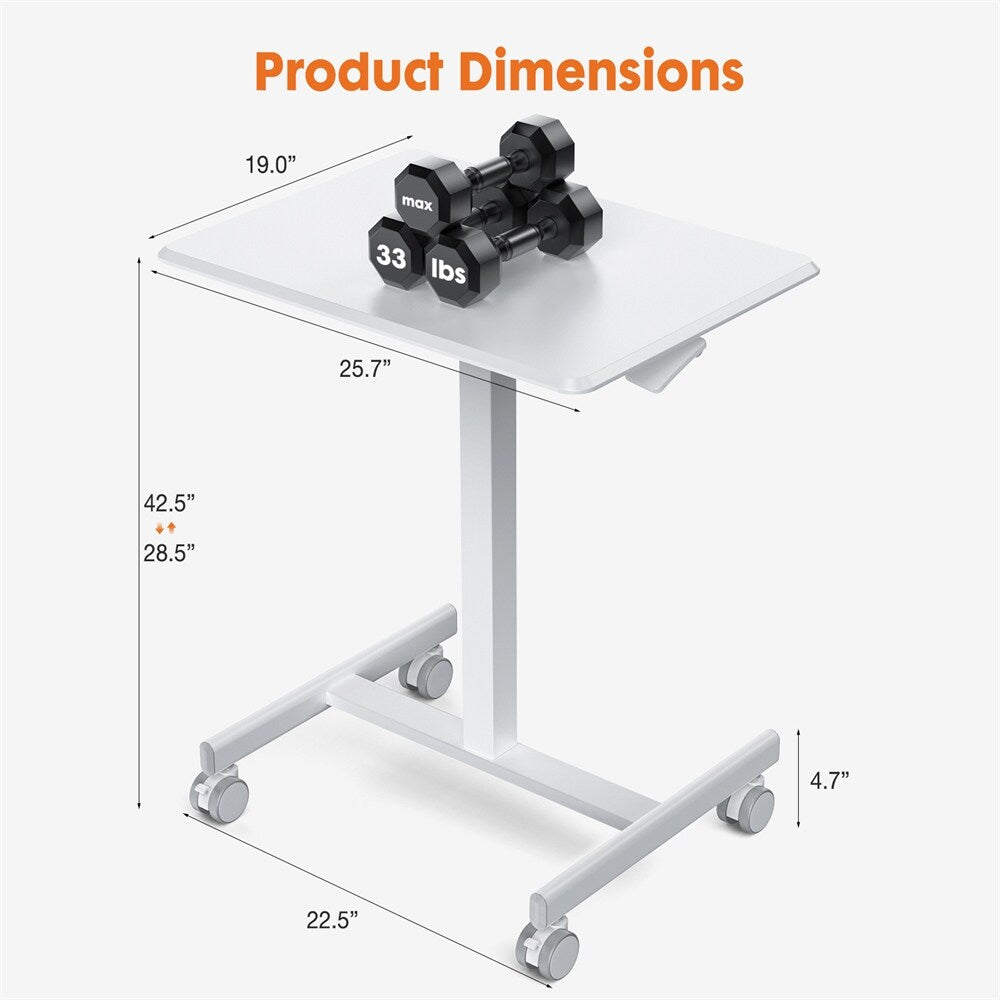 Small Mobile Standing Desk ,Laptop Computer Cart for Home