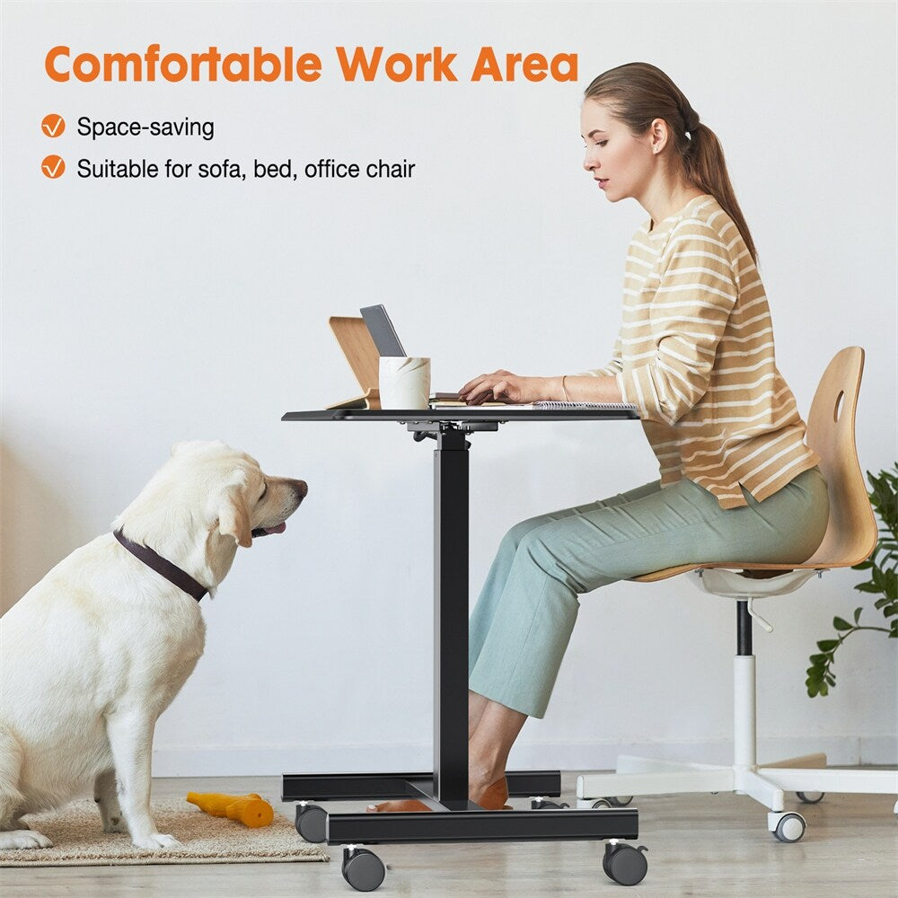 Small Mobile Standing Desk ,Laptop Computer Cart for Home