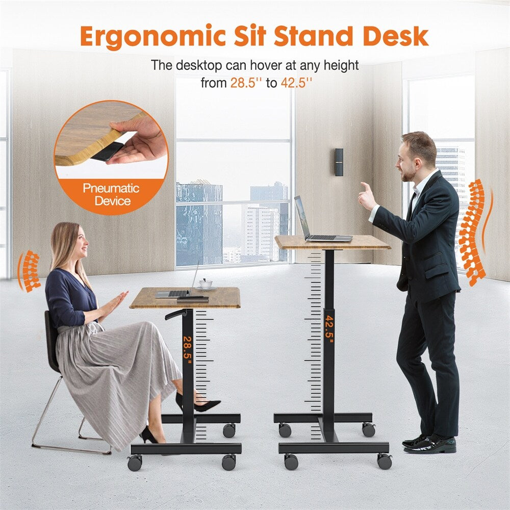 Small Mobile Standing Desk ,Laptop Computer Cart for Home