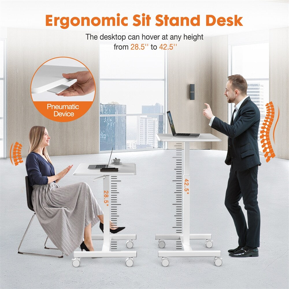 Small Mobile Standing Desk ,Laptop Computer Cart for Home