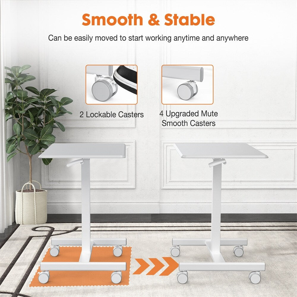 Small Mobile Standing Desk ,Laptop Computer Cart for Home