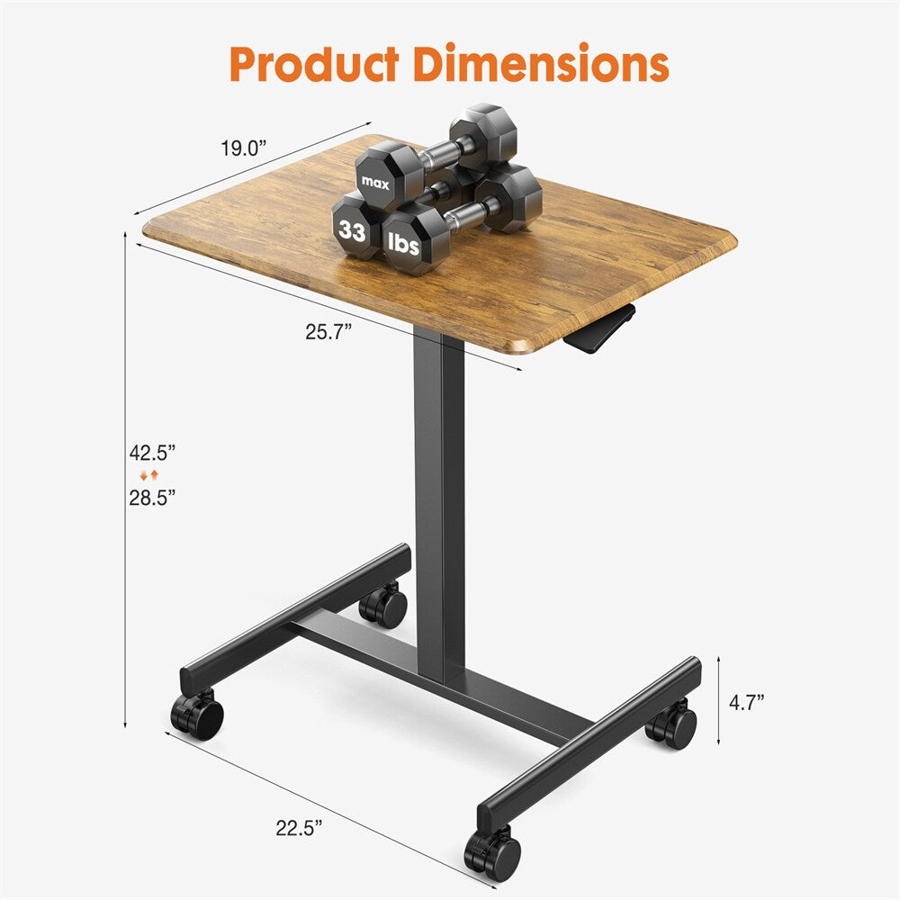 Small Mobile Standing Desk ,Laptop Computer Cart for Home